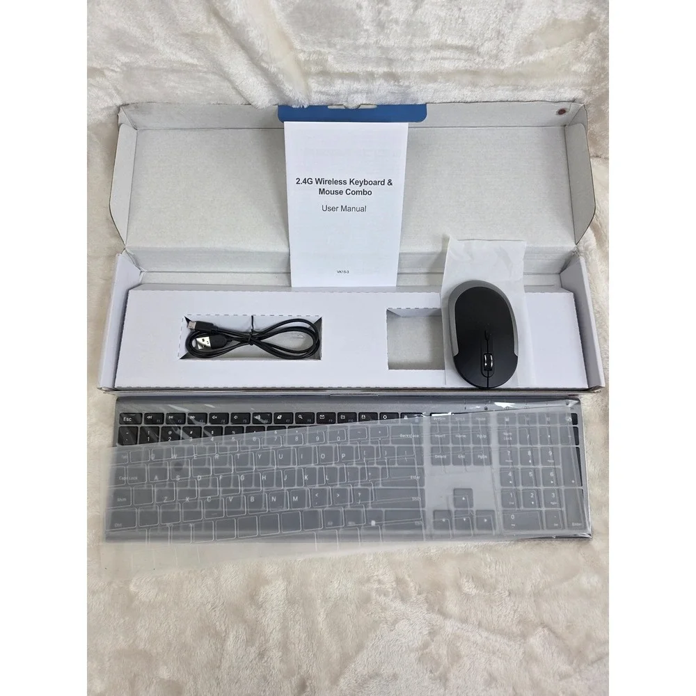 2.4G Wireless‎ Keyboard and Mouse Combo USB Receiver Ergonomic Design Black